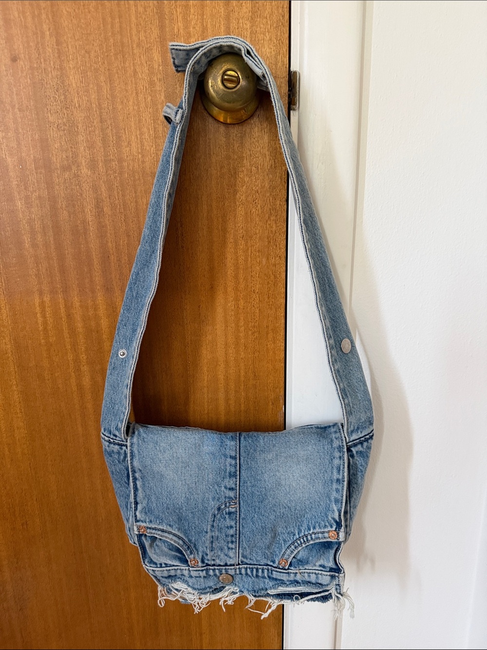 Zara Light Blue Denim Crossbody Bag